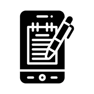 Note taking App icon, Mobile application vector illustration Stock Illustration
