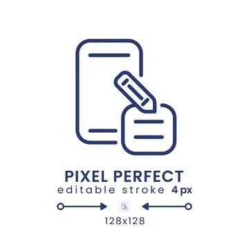 Note taking apps linear desktop icon Stock Illustration