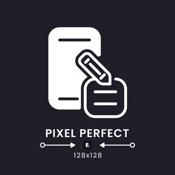 Note taking apps white solid desktop icon 库存插图