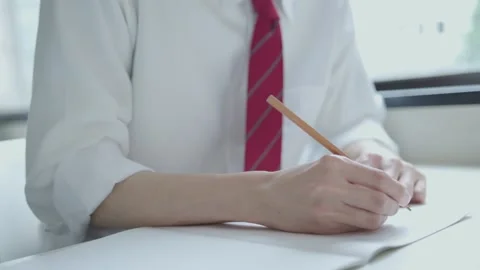 Note-Taking High School Boy: Close-Up 스톡 동영상 333168644