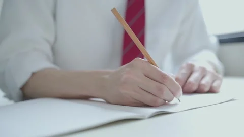Note-Taking High School Boy: Close-Up 스톡 동영상 333168652