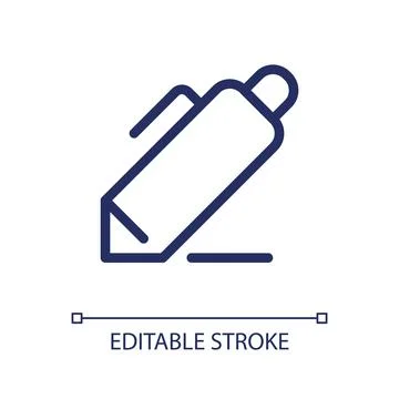 Note-taking pixel perfect linear ui icon 库存插图
