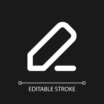 Note taking pixel perfect white linear ui icon for dark theme 库存插图