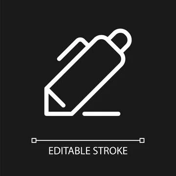 Note-taking pixel perfect white linear ui icon for dark theme イラスト素材