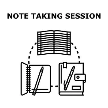 Note taking session planning information study process Stock Illustration
