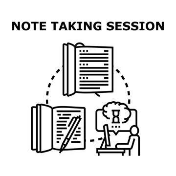 Note taking session process with digital tools Stock Illustration