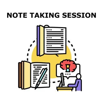 Note taking session process with digital tools Stock Illustration