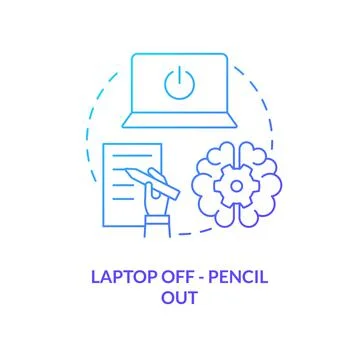 Note taking technique blue gradient concept icon 库存插图