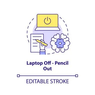 Note taking technique concept icon Illustrazione stock