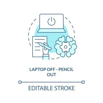 Note taking technique concept turquoise icon Stock Illustration