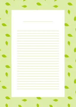 Note template page with lines, natural background. Stock Illustration