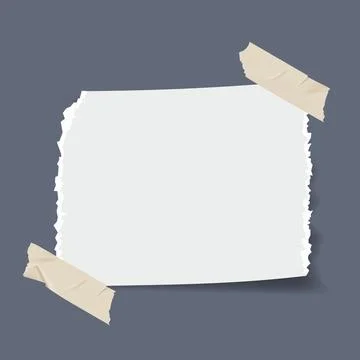 Note torn paper realistic vector illustration.  Stock Illustration