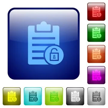 Note unlock color square buttons Stock Illustration