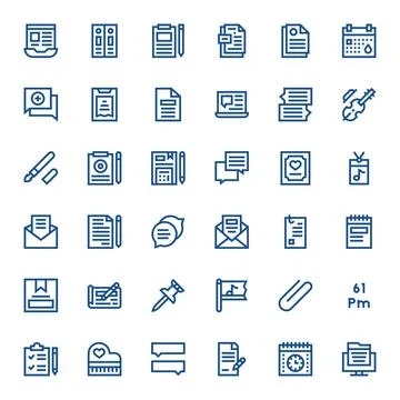Note Vector Icon Library with 36 Bold Line High Resolution Detail Enhanced .. 库存插图