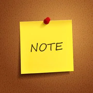 Note word on post-it Stock Illustration