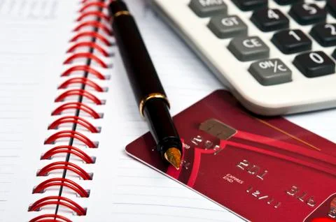 Notebbok and pen 库存照片