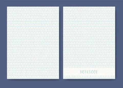 Notebook with abstract pattern. Cover page design winter theme illustration. Stock Illustration