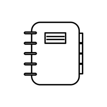 Notebook Adventure Thin Line Icon Design Stock Illustration