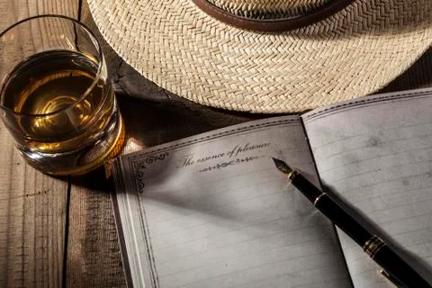 Notebook and Alcohol Stock Photos