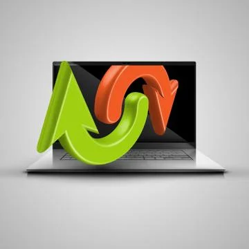 Notebook and arrows, vector. Illustrazione stock