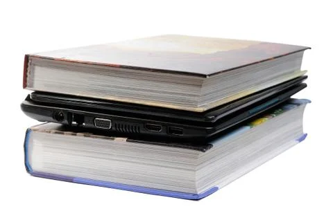 Notebook and books Stock Photos