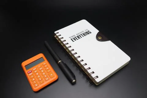 Notebook and calculator Stock Photos