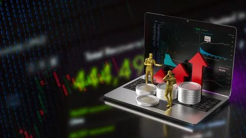 The Notebook and chart for Business concept 3d rendering. Illustrazione stock