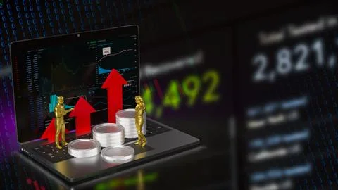 The Notebook and chart for Business concept 3d rendering. Illustrazione stock