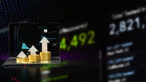 The Notebook and chart for Business concept 3d rendering. イラスト素材