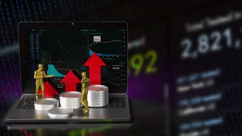 The Notebook and chart for Business concept 3d rendering. イラスト素材