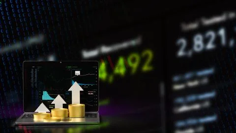 The Notebook and chart for Business concept 3d rendering. イラスト素材