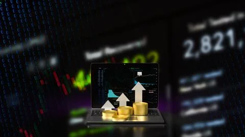 The Notebook and chart for Business concept 3d rendering. イラスト素材