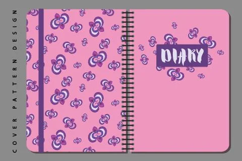 Notebook and diary cover design for print with seamless pattern included. Stockillustratie