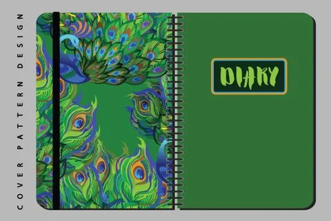 Notebook and diary cover design for print with seamless pattern included. Stockillustratie
