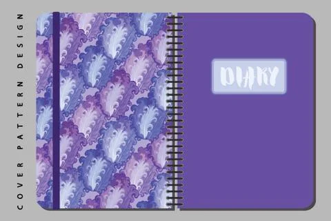 Notebook and diary cover design for print with seamless pattern included. Stock Illustration