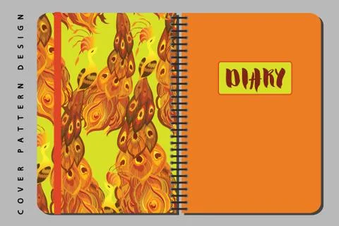 Notebook and diary cover design for print with seamless pattern included. Stockillustratie