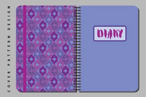 Notebook and diary cover design for print with seamless pattern included. Stock Illustration