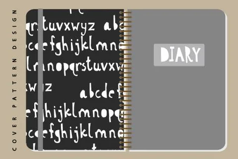 Notebook and diary cover design for print with pattern included. Stock Illustration