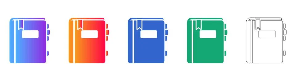 Notebook and Diary Icon Collection Stock Illustration