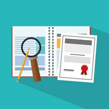 Notebook and documents Stock Illustration