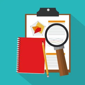 Notebook and documents Stock Illustration