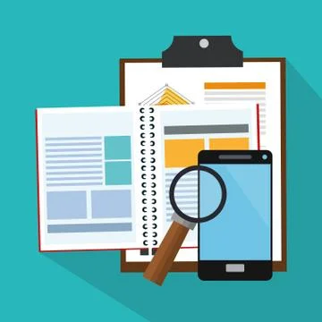 Notebook and documents Stock Illustration