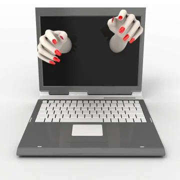 Notebook and hands Stock Photos