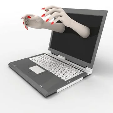 Notebook and hands Stock Photos