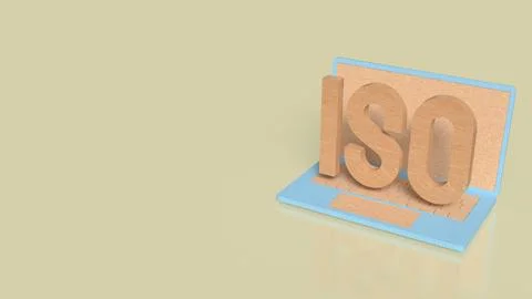 The notebook and iso for technology or Business concept 3d rendering.. Stock Illustration