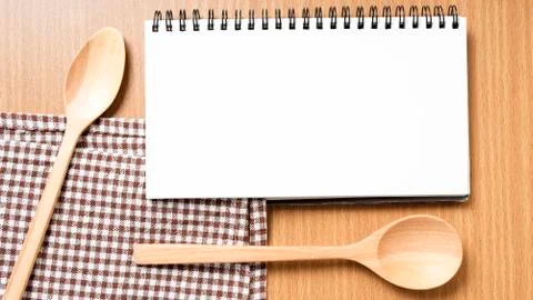 Notebook and kitchen tools Stock Photos