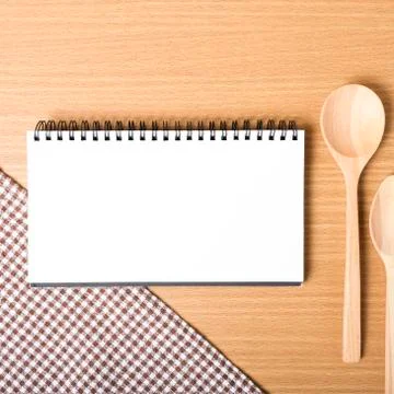 Notebook and kitchen tools Stock Photos