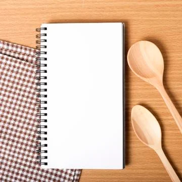 Notebook and kitchen tools Stock Photos