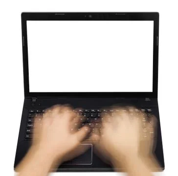 Notebook and motion blur hands Stock Photos