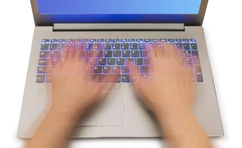 Notebook and motion blur hands Stock Photos
